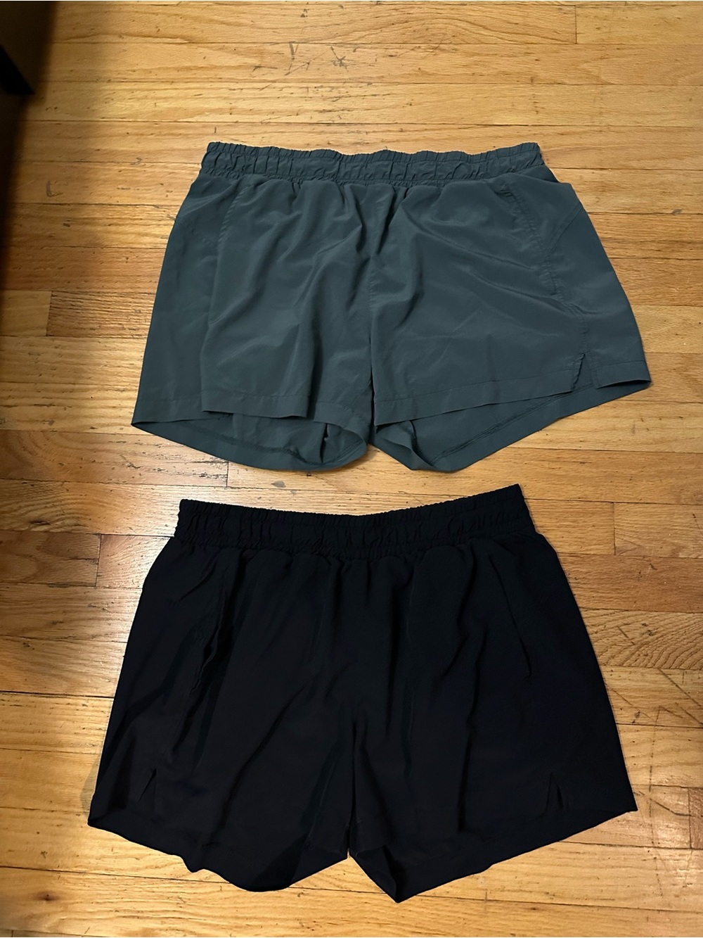 Two-Pack Athletic Running Shorts - Teal Green and Black
